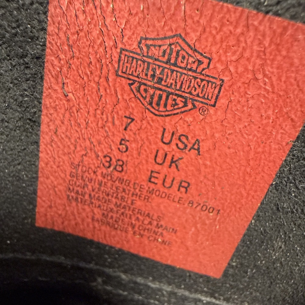 Harley Davidson Women's Leather Black Boots Lace Zip Size 7, Model 87001 - Picture 7 of 9